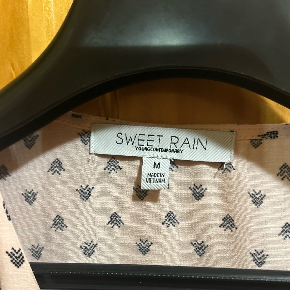 Sweet Rain Pink Patterned Button-Down Blouse - image 4